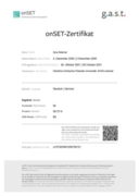 Сертификат onSet с подтверждением уровня немецкого В2
